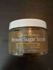 M3 Naturals rown Sugar Scrub Face Foot & Body Exfoliator Infused Collagen 12 oz