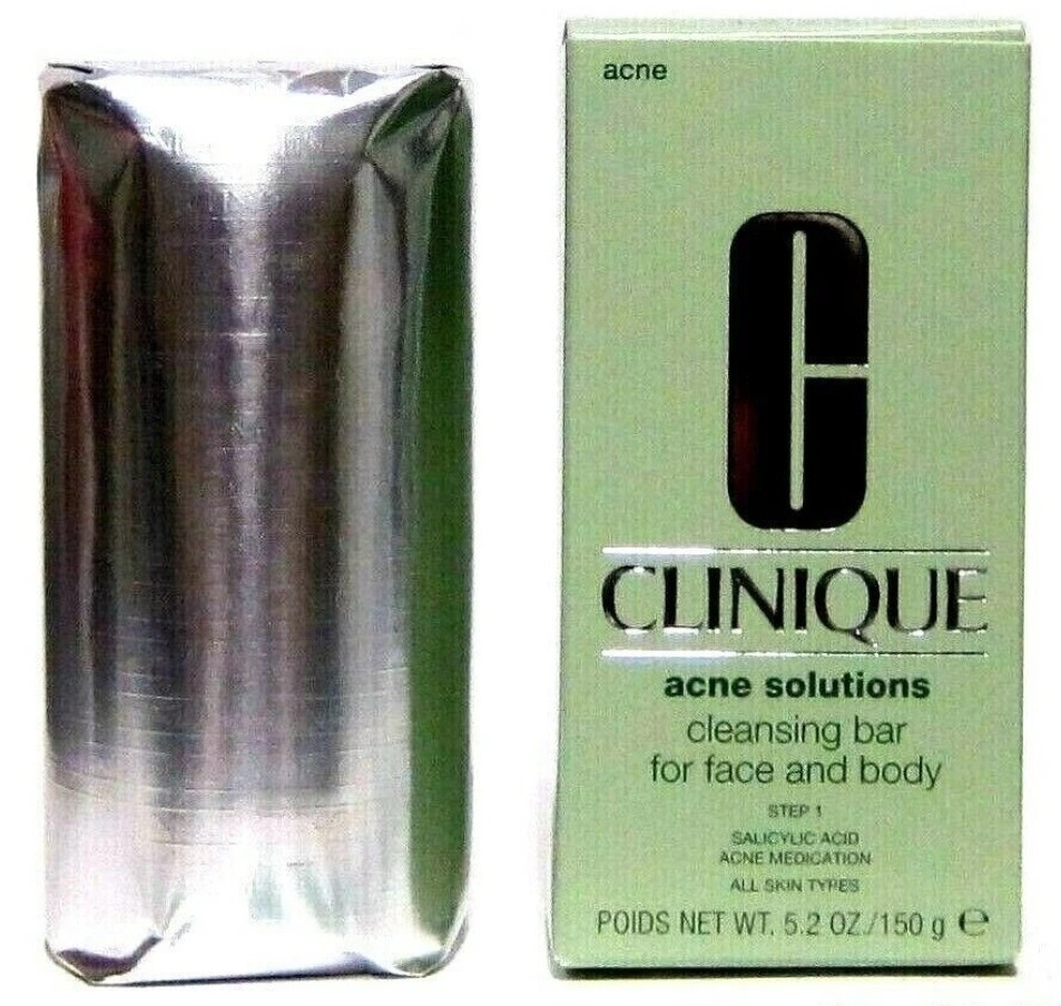 Clinique ACNE SOLUTIONS Cleansing BAR SOAP For FACE and BODY Full Size 5.2 oz