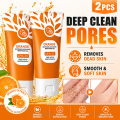 2pcs Orange Exfoliating Gel for Face and Body, 1.7 oz each, Deep Clean Pores