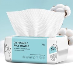100 Pack Cotton Face Cloths, Disposable Towelettes for Skincare & Makeup Remover