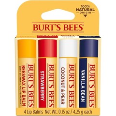 Burt’s Bees Lip Balm, Beeswax, Strawberry, Coconut and Pear, and Vanilla Bean Pa