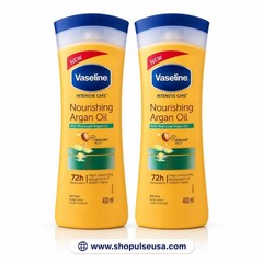 Vaseline Intensive Care Nourishing Argan Oil Body Lotion 400ml/13.5 fl oz 2 Pack