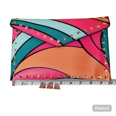 BeautyBio x Giuliana Women’s Multicolor Clutch Capri Grommets 10″ Long Chic