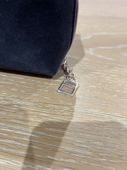 La Mer Blue Velvet Zip Cosmetic Bag, Brand New, with metal charm