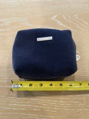 La Mer Blue Velvet Zip Cosmetic Bag, Brand New, with metal charm