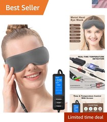 Luxury Heated Eye Mask: Moist Heat Relief for Dry Eyes & Blepharitis – Dark Gray