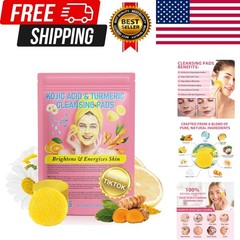 Kojic Acid and Turmeric Cleansing Pads 40PCS, Kojic Acid Pads with Vitamin B5, V