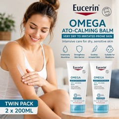 2 x Eucerin Omega ATO Calming Balm 200 ml | Soothes Irritation & Dry Skin