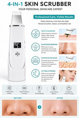 4-in-1 Skin Scrubber Face Spatula Blackhead Remover Pore Cleaner USB Rechargeabl