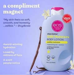 eos Shea Better Vanilla Cashmere Body Lotion 16oz Vegan Shea Butter Moisturizer