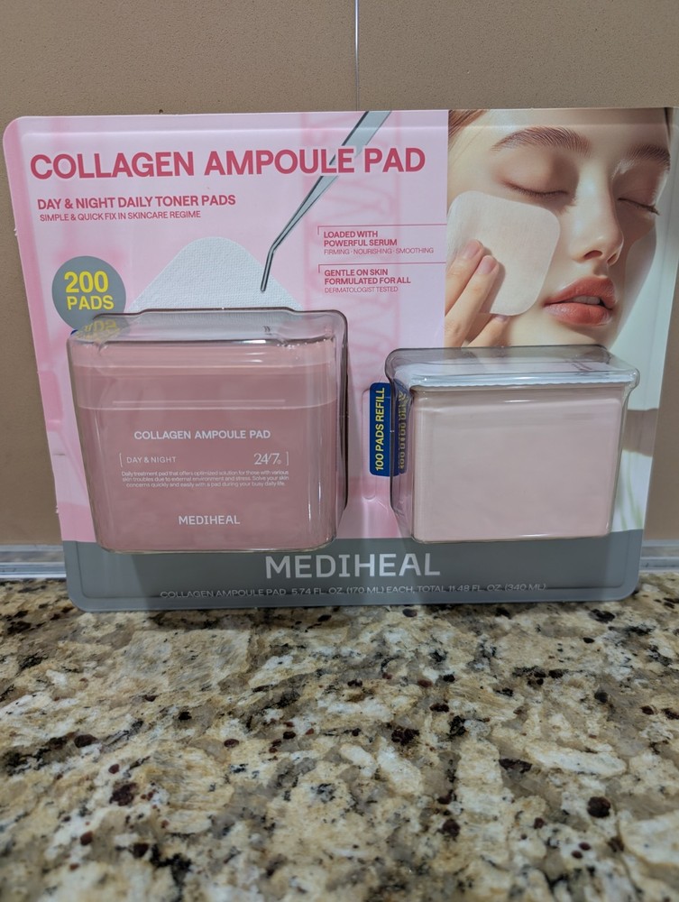 MEDIHEAL Collagen Ampoule Pad 100 + 100-count refill Set Total 200