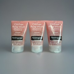Lot Of 3 Neutrogena Oil Free Acne Wash Pink Grapefruit Scrub 2.0oz Travel Size