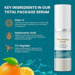 1-3pc Total Package Serum, All-In-One Vitamin C, Hyaluronic Acid, Peptides Serum