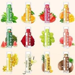 DMSKY 24 Pack Lip Balm, Natural Balm Bulk 24 Count (Pack of 1), B-24P