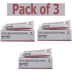 3 x Salytar Coal Tar & Salicylic Acid, Sulfur Ointment (3 x 15gm) for Skin Care