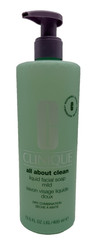 New! Clinique Jumbo All About Clean Liquid Facial Soap ~ Mild ~ 13.5 oz/400 ml