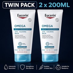 2 x Eucerin Omega ATO Calming Balm 200 ml | Soothes Irritation & Dry Skin