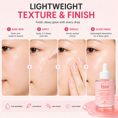 PDRN Re:Glow Ampoule Essence 2-Pack, Korean Glow Serum, Hydrating Facial Serum