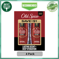 (4 Pack) Old Spice Men’s Moisturizing Hydro Body Wash, Swagger Scent, 21 fl oz