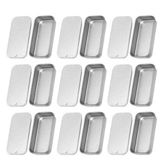18 Pcs Empty Metal Tins with Lids Rectangular Tinplate Boxes for Craft Storage