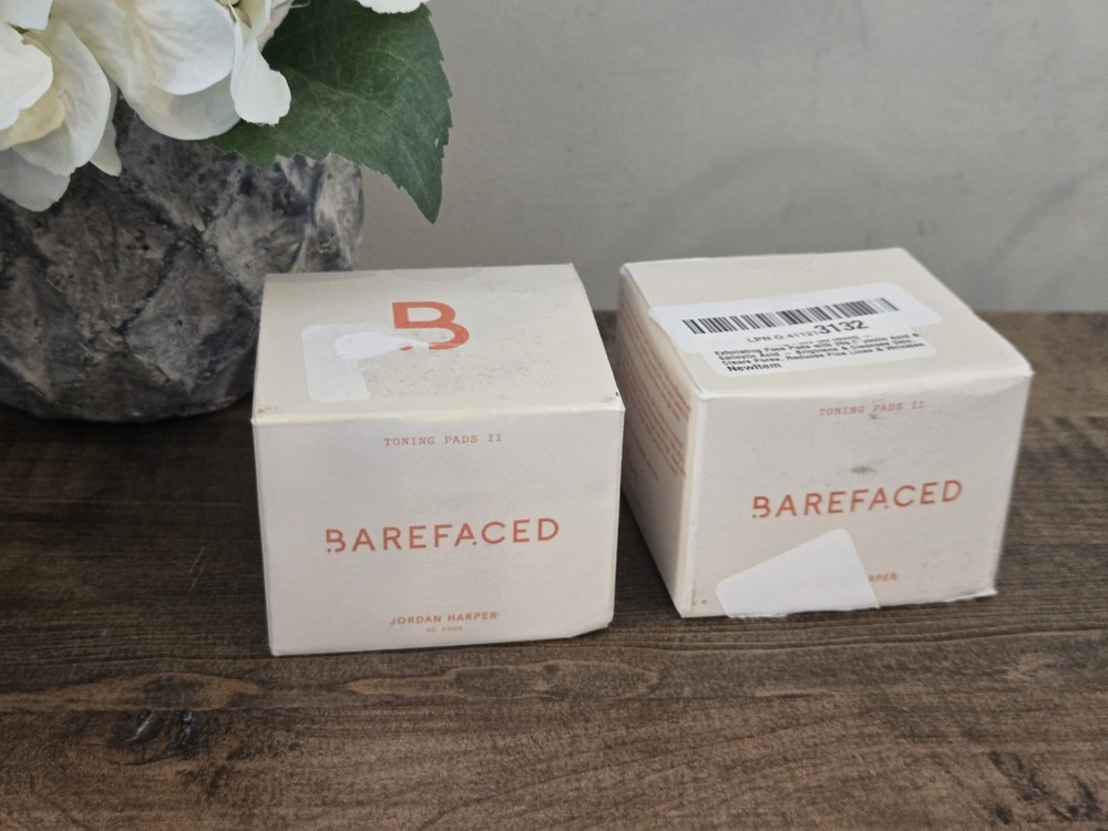 (2) BAREFACED Jordan Harper 60 Toning Pads II (Higher Concentration) NEW SEALED