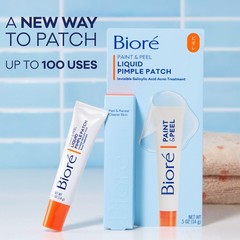 Biore Paint & Peel Liquid Pimple Patch, Invisible 0.5 Ounce (15ml), Clear