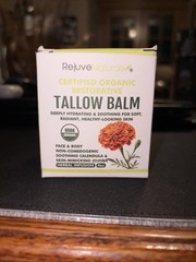 RejuveNaturals USDA Certified Organic Beef Tallow Balm, Large 4oz Glass Jar – Gr