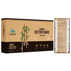 Eco-Friendly Bamboo Cotton Swabs – 2000 Count, Double Tips, Biodegradable, PETA