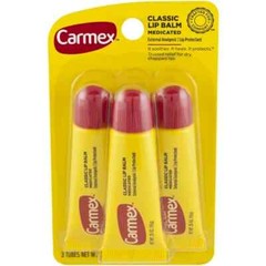 Carmex Classic Medicated Lip Balm Tubes 3 in Pack .35oz each New In Package