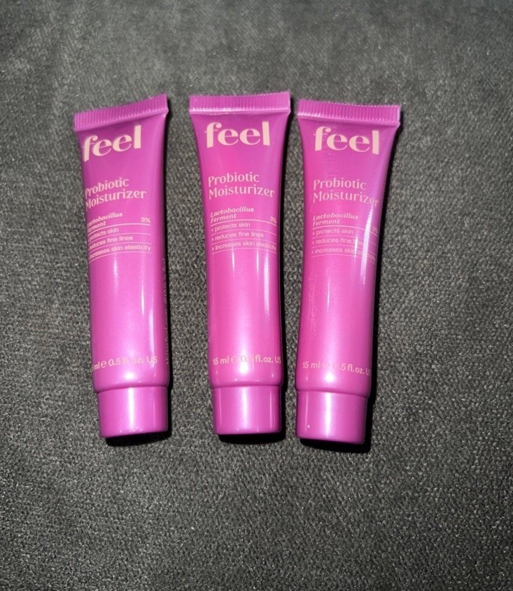 FEEL BEAUTY Probiotic Moisturizer – .5 Oz – Travel Size – Free Shipping – Qty 3