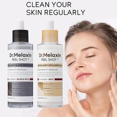 Exfoliating Glow Shot Peel White and Black Rice Ampoule Duo Soft Dr.Melaxin Aci1