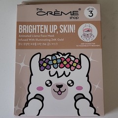 The Crème Shop Llama Sheet Face Mask Set of 3, 24K Gold Brightening Hydrating