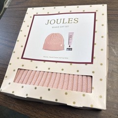 Joules Beanie Hand Cream Lip Balm Gift Set Pink Cruelty Free Vegetarian