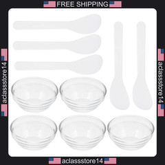 Beaupretty 5-piece Facial Mask Mixing Bowl and Stick Kit Transparent Skincare