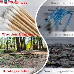 500 Pc Cotton Swab Applicator Q-tip Swabs 6″ Extra Long Bamboo Handle Cleaning