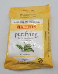 Burt’s Bees Purifying Facial Towelettes White Tea Extract Cotton 1 Pack-10 Count