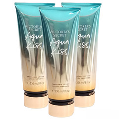 VICTORIA SECRET AQUA KISS FRAGRANCE BODY LOTION 8 OZ INNER SEALED 3 PCS SET