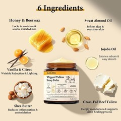 Grass Fed Beef Tallow Balm Face Body Moisturizer Dry Skin 4.2oz