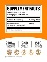 BulkSupplements Hyaluronic Acid 240 Capsules – 200mg Per Serving